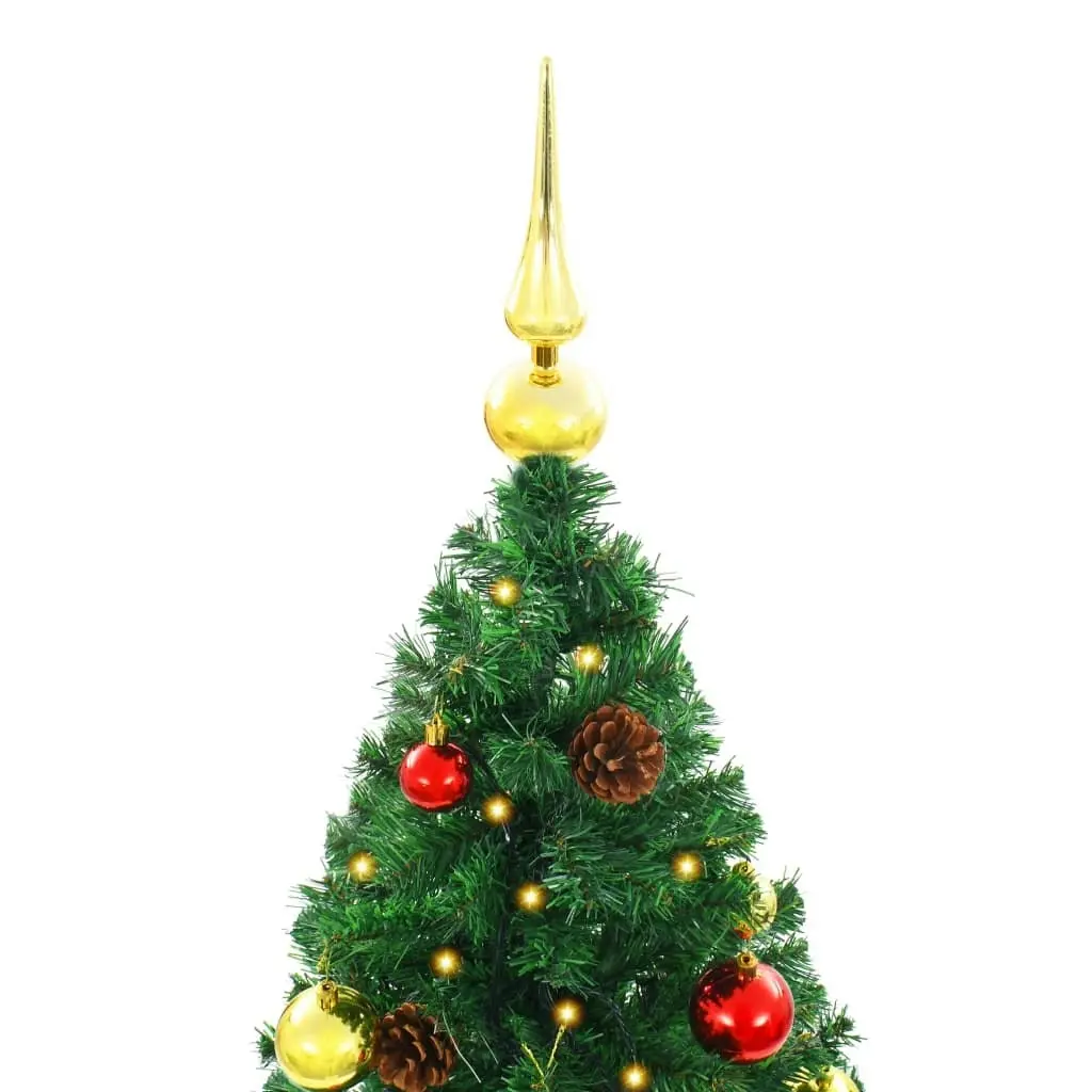 Artificial Pre-lit Christmas Tree with Baubles Green 150 cm 321499