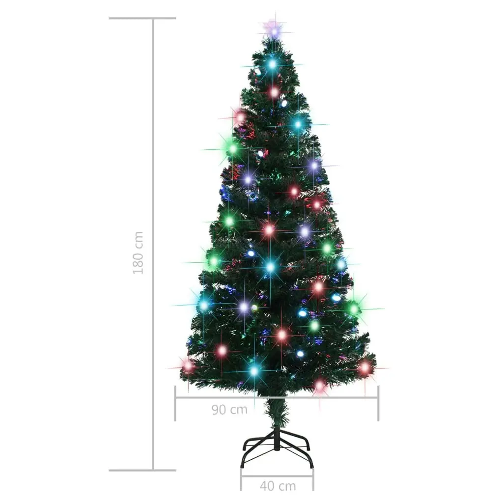 Artificial Pre-lit Christmas Tree with Stand 180 cm Fibre Optic 329074