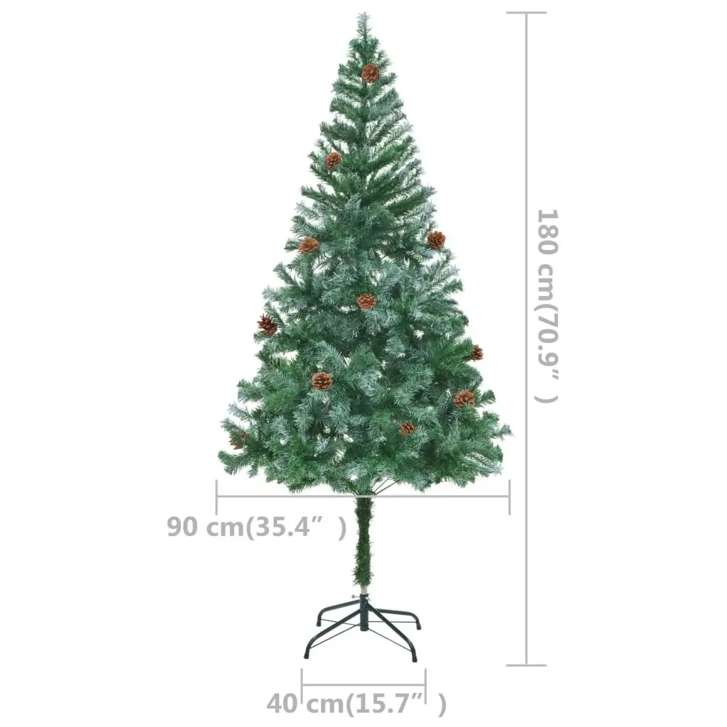 Artificial Pre-lit Christmas Tree with Pine Cones 180 cm 3077442