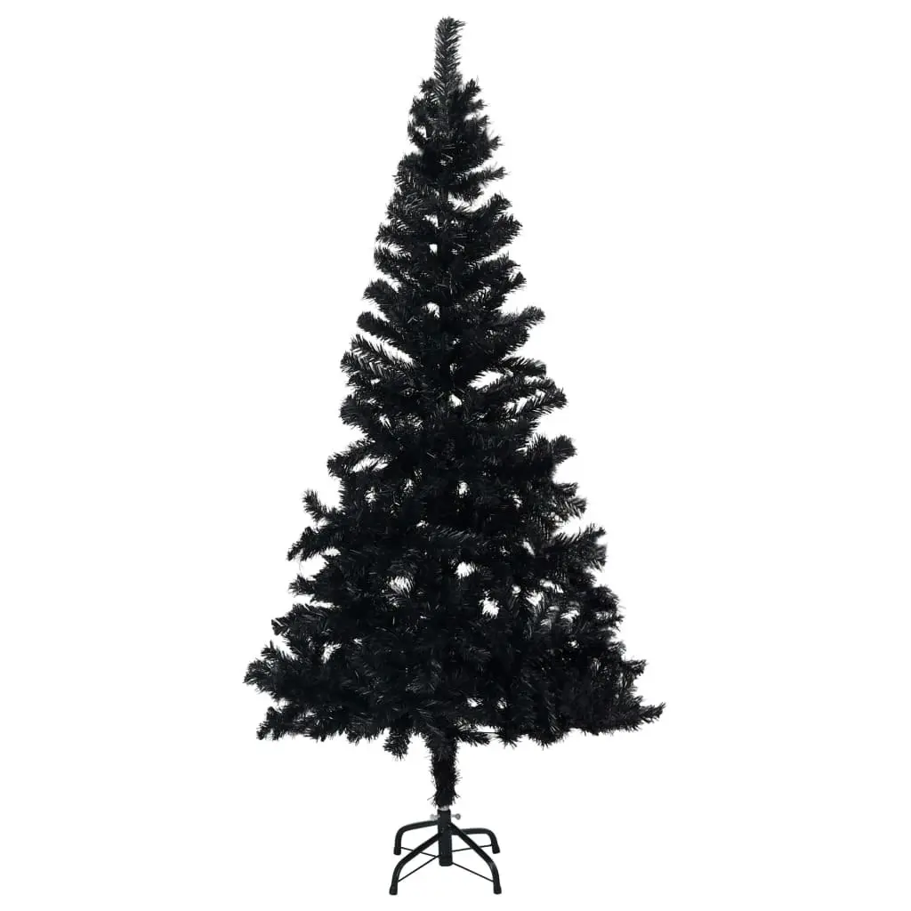 Artificial Pre-lit Christmas Tree with Stand Black 150 cm PVC 3077417