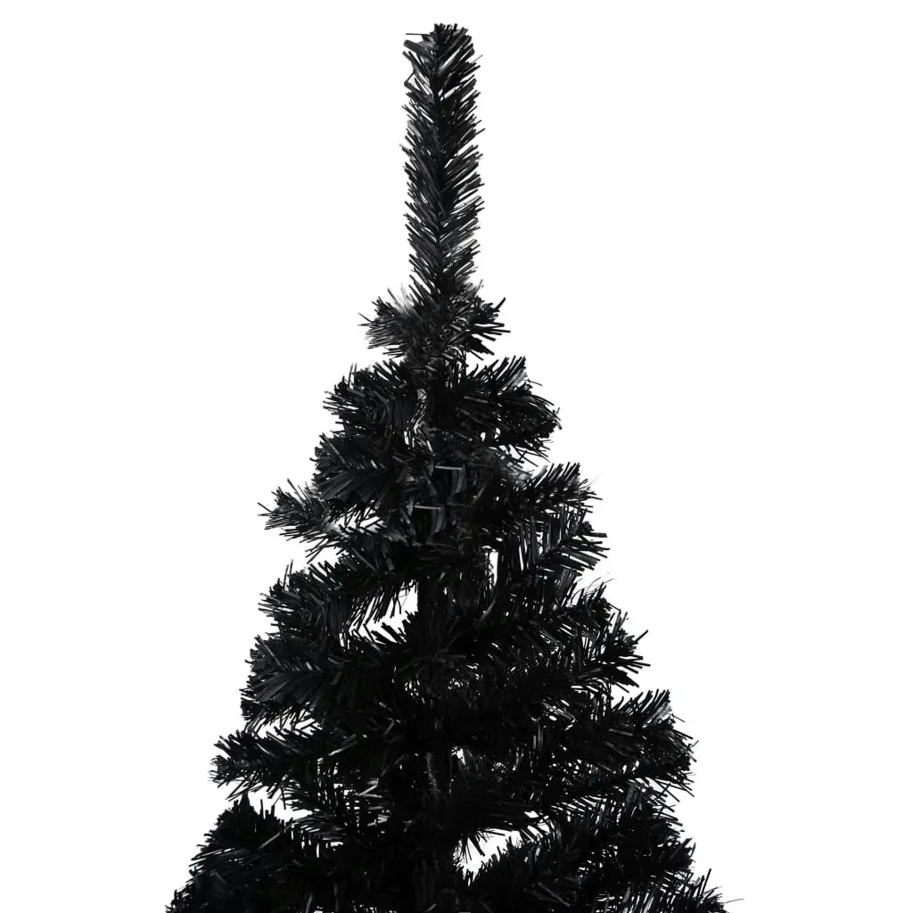 Artificial Pre-lit Christmas Tree with Stand Black 150 cm PVC 3077417