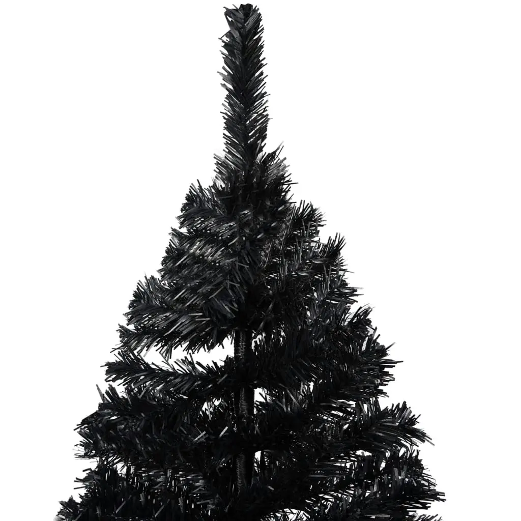 Artificial Pre-lit Christmas Tree with Stand Black 180 cm PVC 3077418