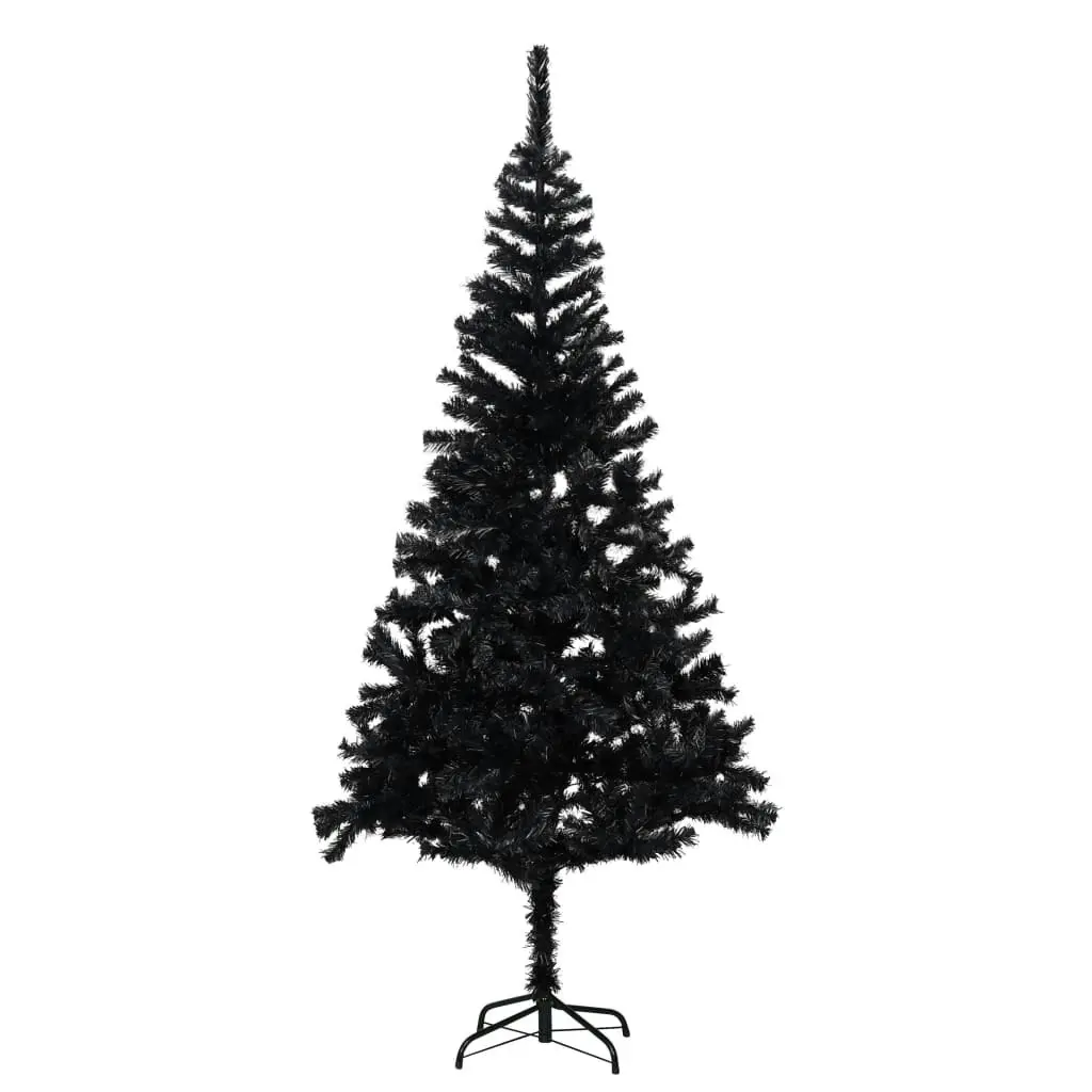 Artificial Pre-lit Christmas Tree with Stand Black 180 cm PVC 3077418