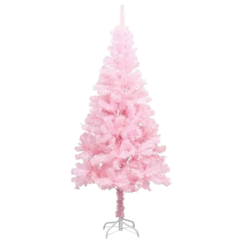 Artificial Pre-lit Christmas Tree with Stand Pink 150 cm PVC 3077412