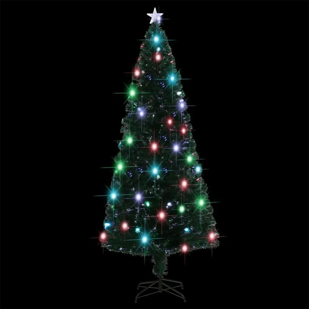 Artificial Pre-lit Christmas Tree with Stand 210 cm Fibre Optic 329075