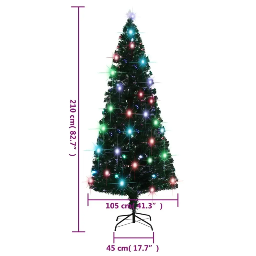 Artificial Pre-lit Christmas Tree with Stand 210 cm Fibre Optic 329075