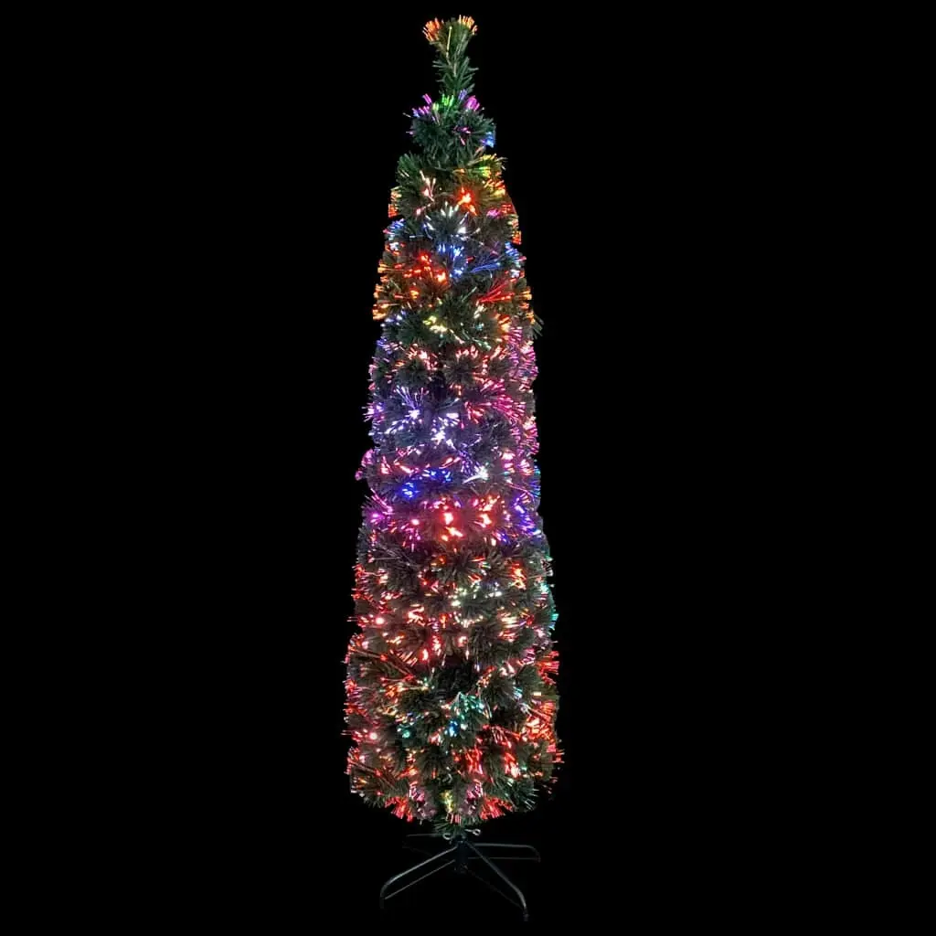 Artificial Slim Christmas Tree with Stand 240 cm Fibre Optic 329082