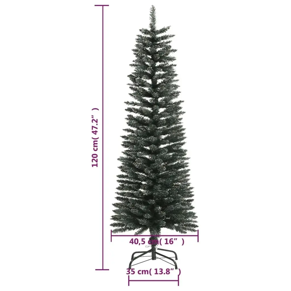 Artificial Slim Christmas Tree with Stand Green 120 cm PVC 345183