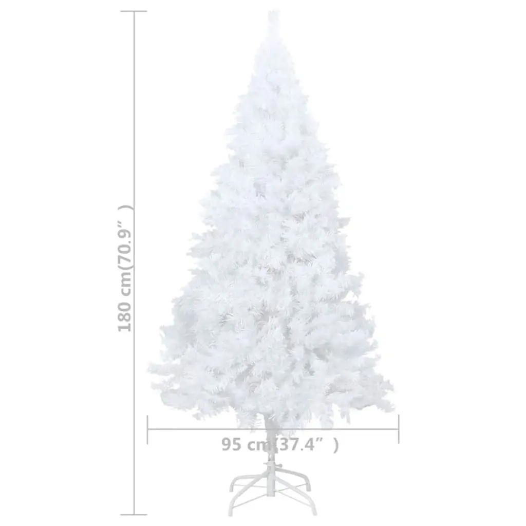 Artificial Pre-lit Christmas Tree with Thick Branches White 180 cm 3077455