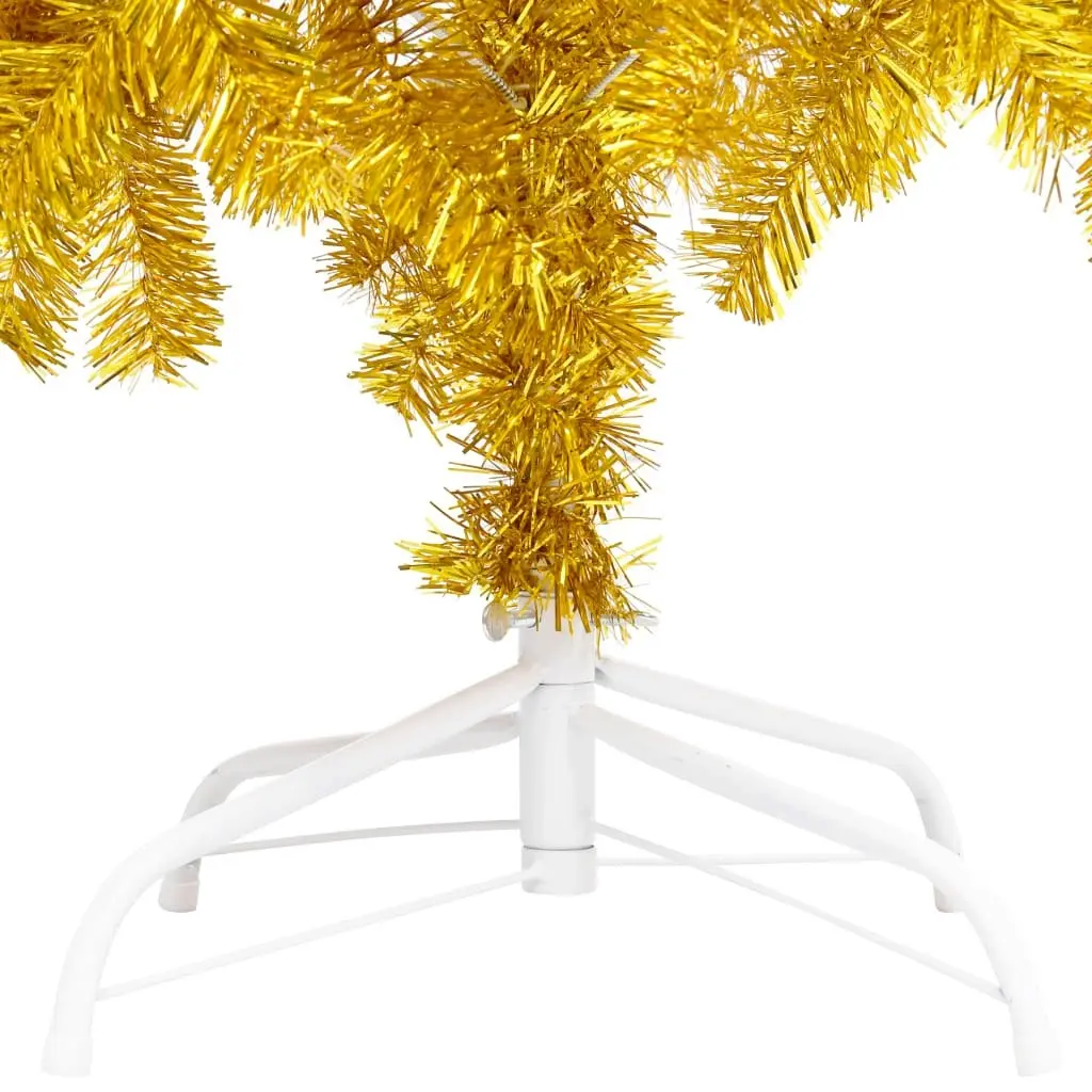 Artificial Pre-lit Christmas Tree with Stand Gold 180 cm PET 3077433