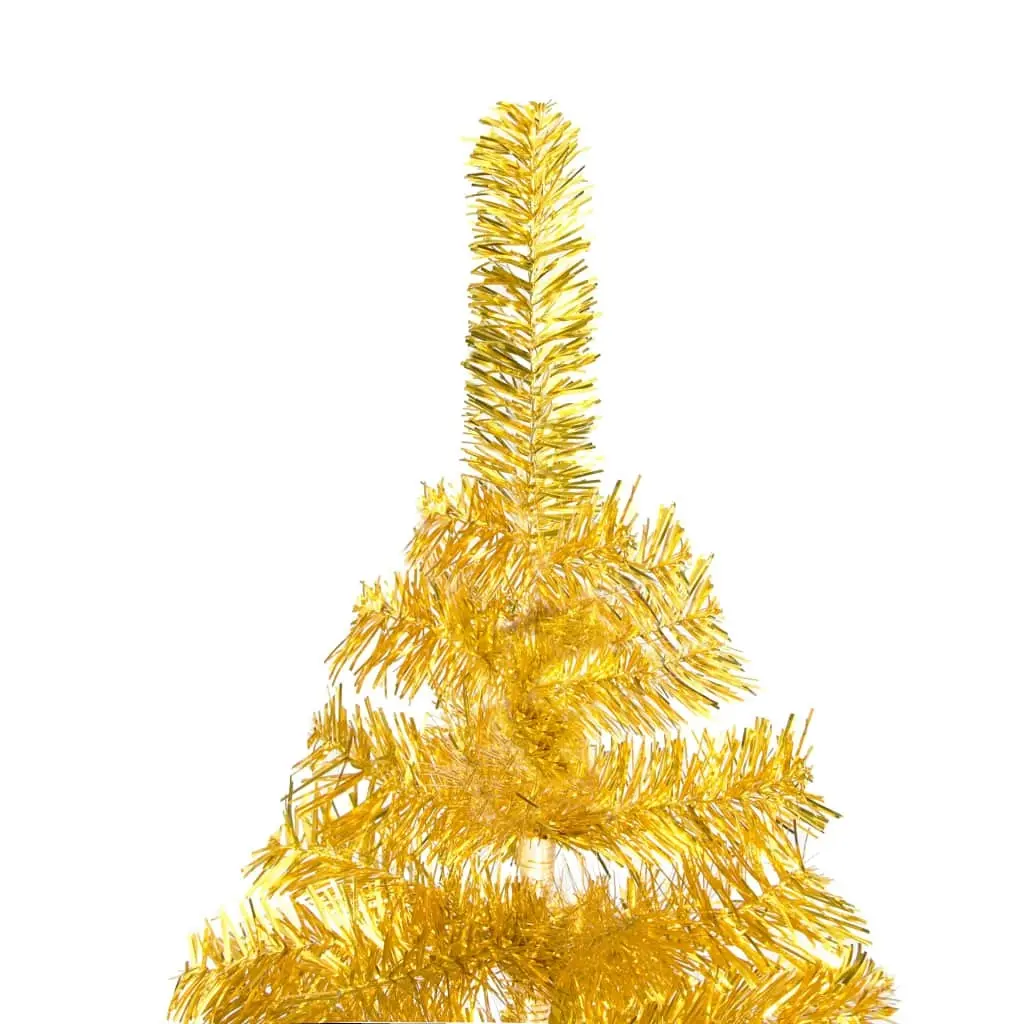 Artificial Pre-lit Christmas Tree with Stand Gold 180 cm PET 3077433