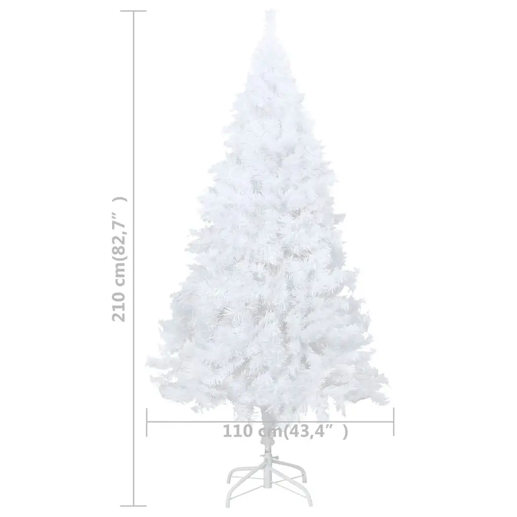 Artificial Pre-lit Christmas Tree with Thick Branches White 210 cm 3077456