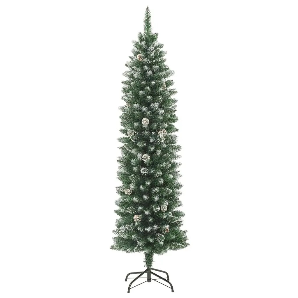 Artificial Slim Christmas Tree with Stand 210 cm PVC 345167