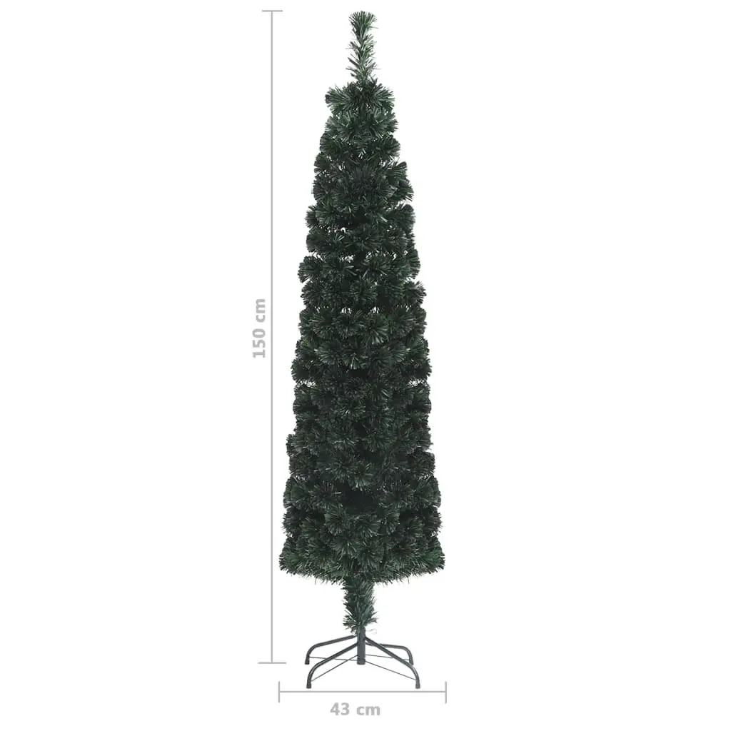 Artificial Slim Christmas Tree with Stand 150 cm Fibre Optic 329079