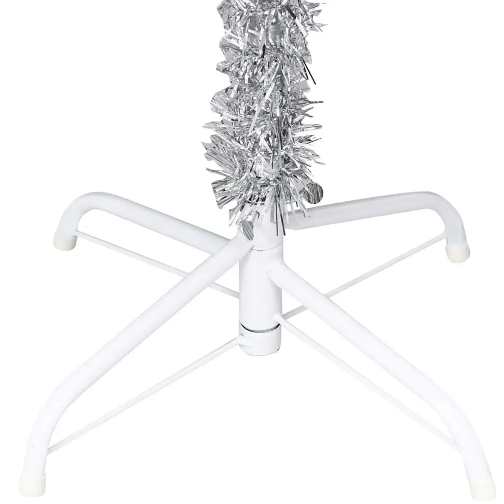 Artificial Pre-lit Christmas Tree with Stand Silver 150 cm PET 3077437