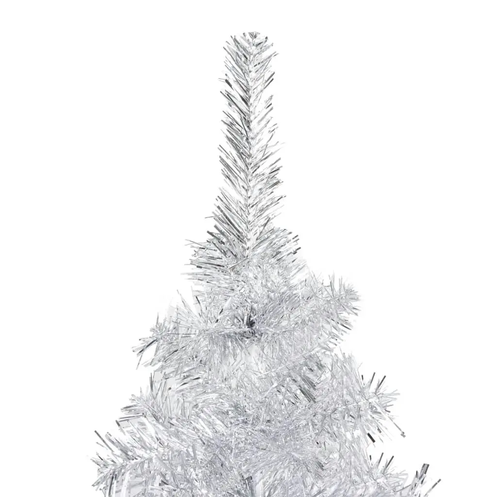 Artificial Pre-lit Christmas Tree with Stand Silver 150 cm PET 3077437