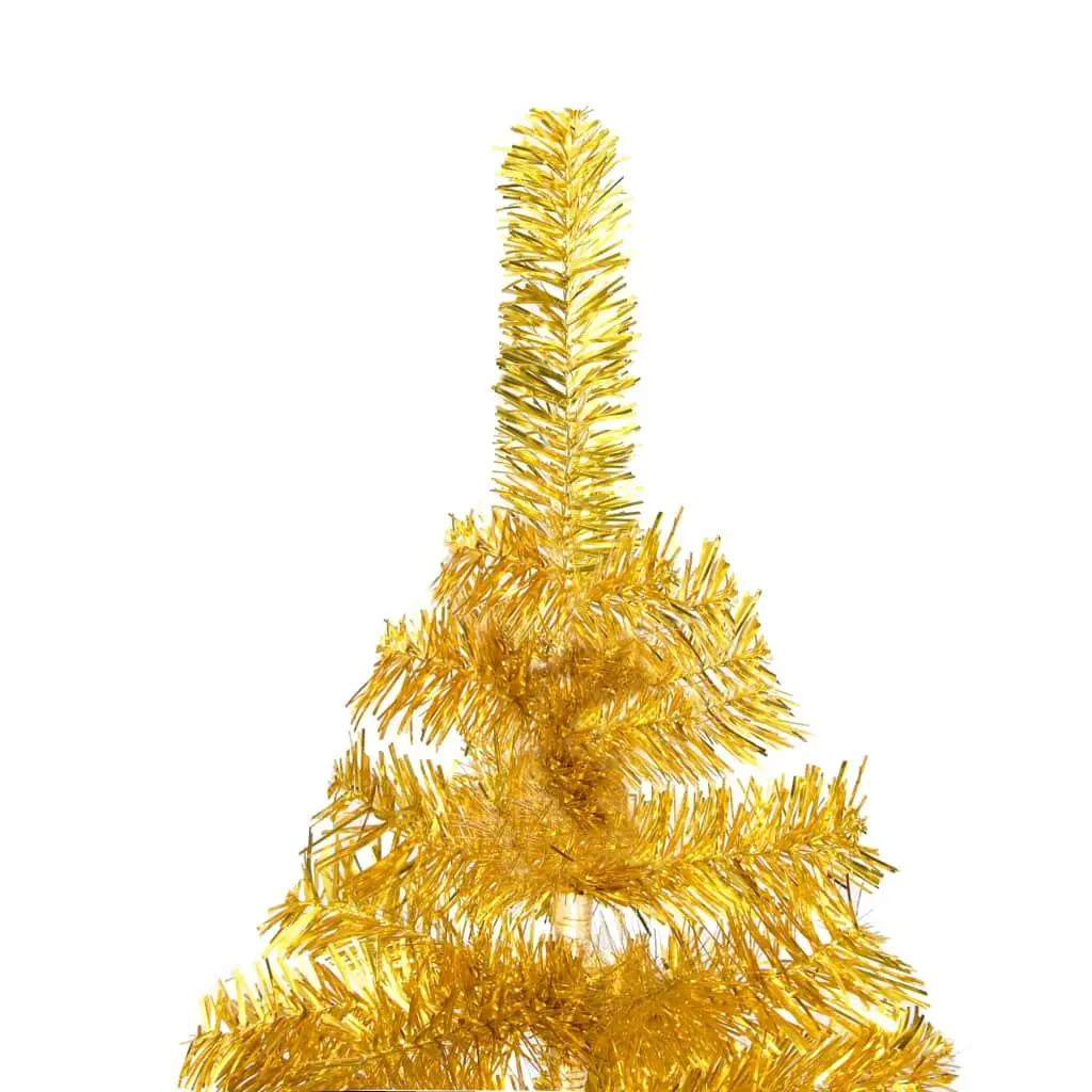 Artificial Pre-lit Christmas Tree with Stand Gold 150 cm PET 3077432