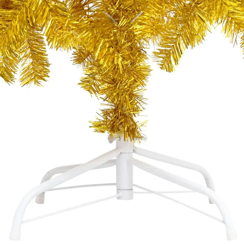 Artificial Pre-lit Christmas Tree with Stand Gold 150 cm PET 3077432