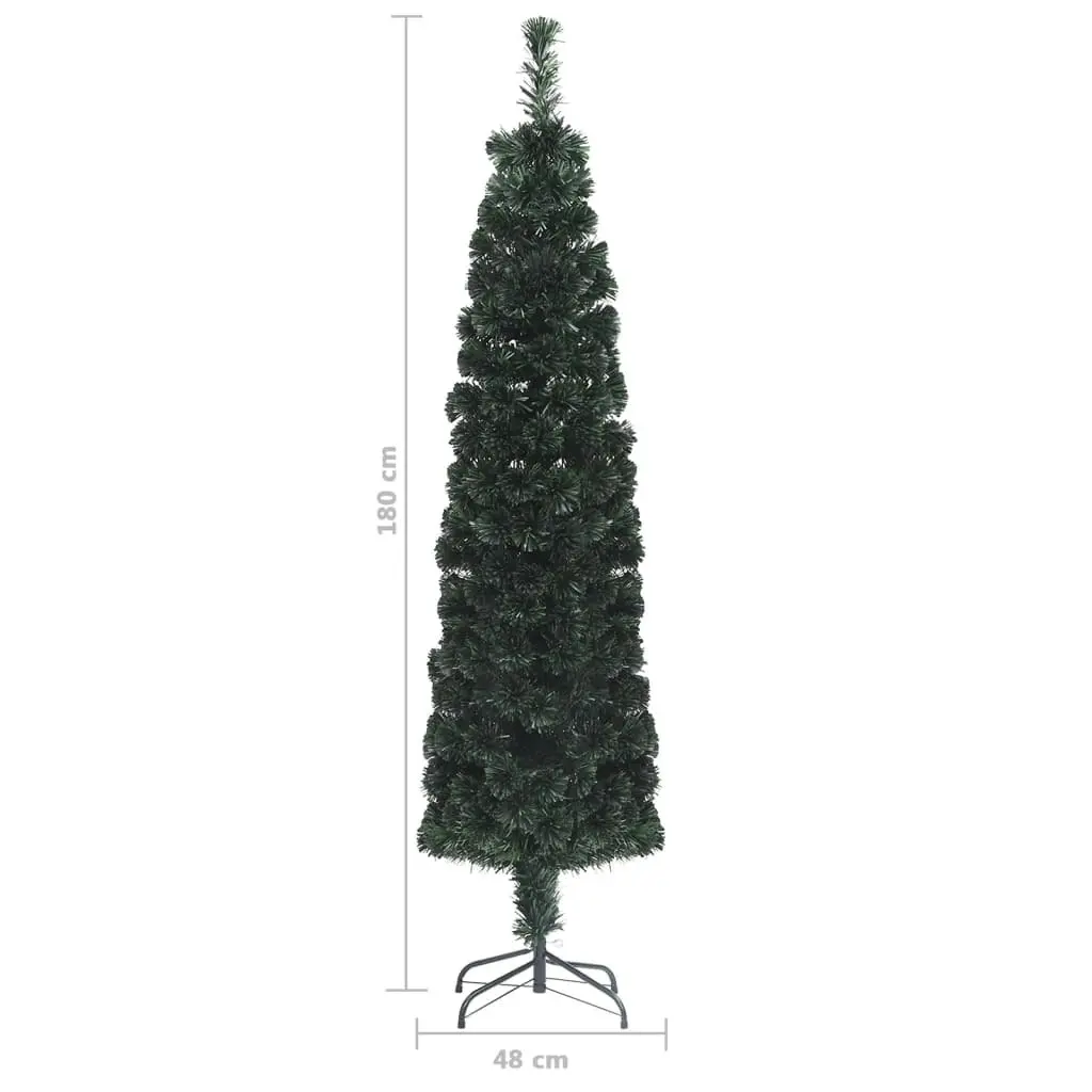 Artificial Slim Christmas Tree with Stand 180 cm Fibre Optic 329080