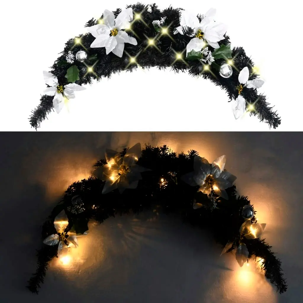 Christmas Arch with LED Lights Black 90 cm PVC 321522