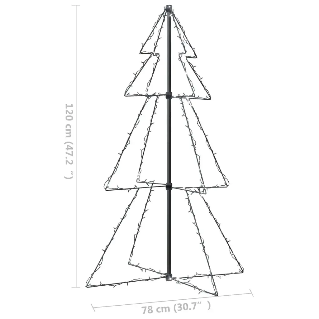 Christmas Cone Tree 160 LEDs Indoor and Outdoor 78x120 cm 328564