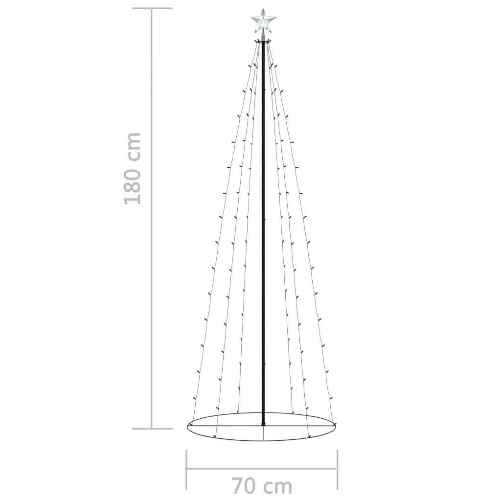 Christmas Cone Tree 100 Warm White LEDs Decoration 70x180 cm 328697