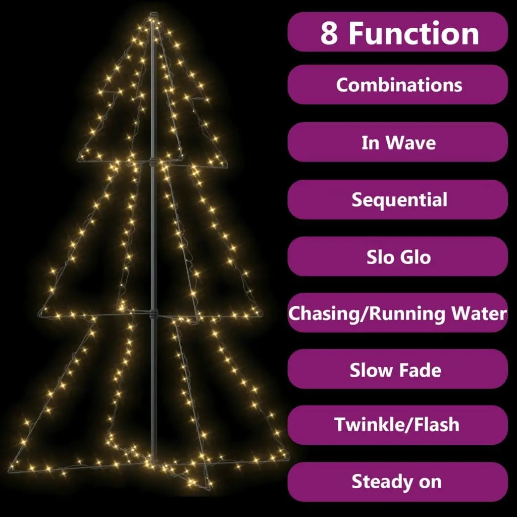 Christmas Cone Tree 200 LEDs Indoor and Outdoor 98x150 cm 328571