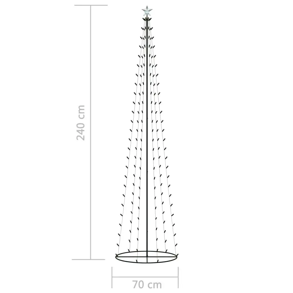 Christmas Cone Tree 136 Warm White LEDs Decoration 70x240 cm 328705