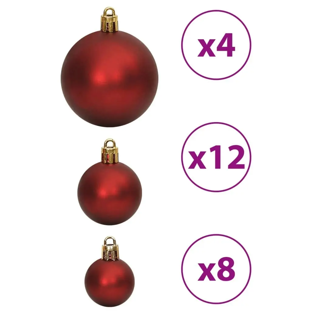 Christmas Baubles 100 pcs Wine Red 3 / 4 / 6 cm 356108