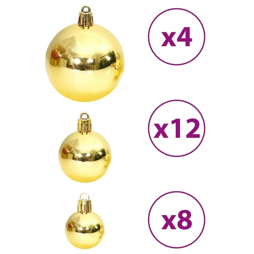 Christmas Baubles 100 pcs Gold and Wine Red 3 / 4 / 6 cm 356106