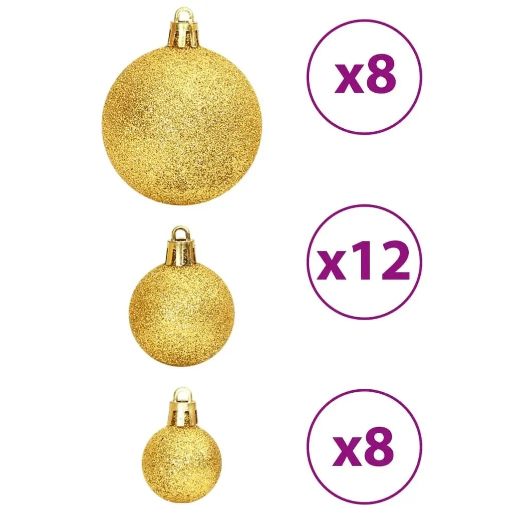 Christmas Baubles 100 pcs Gold and Wine Red 3 / 4 / 6 cm 356106