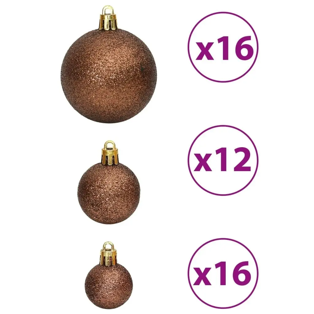 Christmas Baubles 100 pcs Brown 3 / 4 / 6 cm 356099