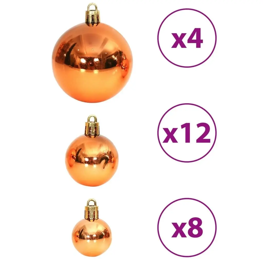 Christmas Baubles 100 pcs Brown 3 / 4 / 6 cm 356099