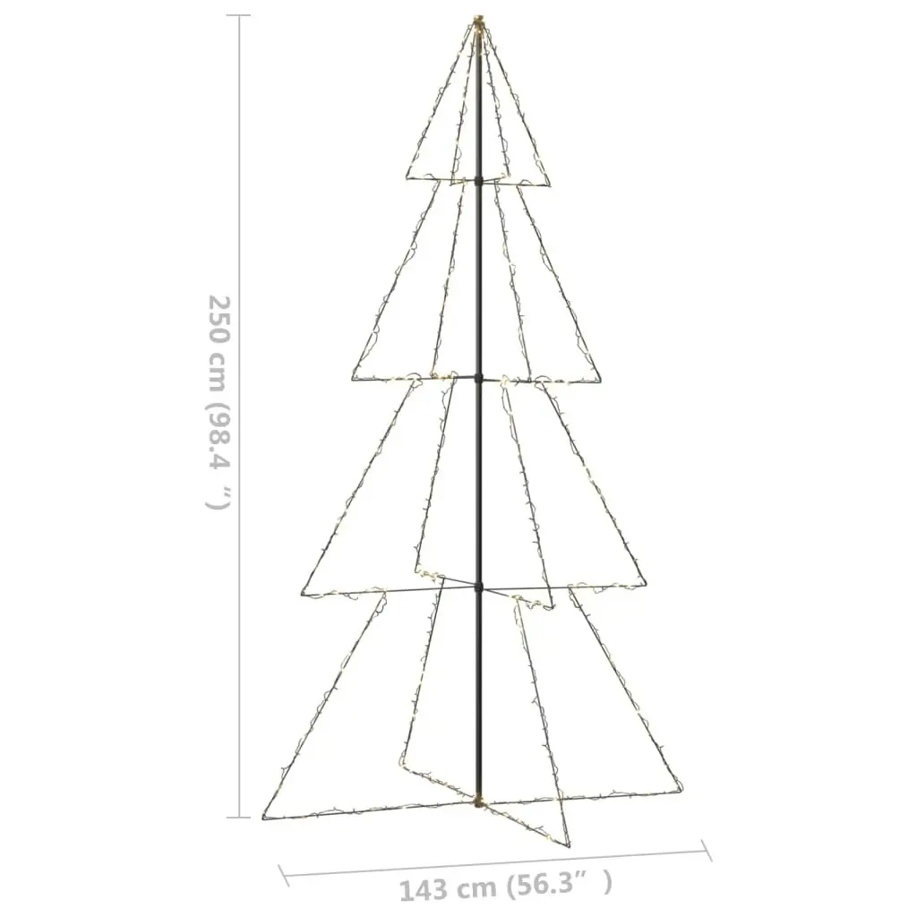 Christmas Cone Tree 360 LEDs Indoor and Outdoor 143x250 cm 328591