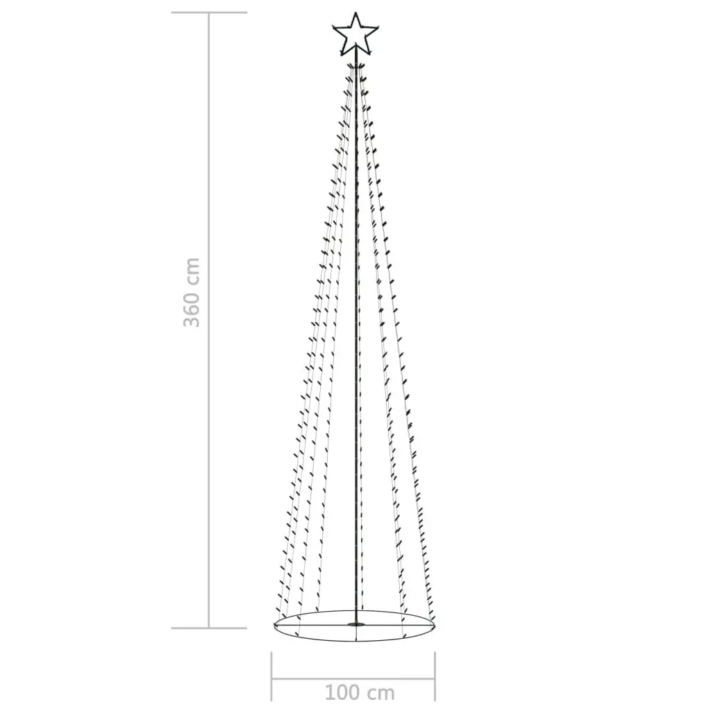 Christmas Cone Tree 400 Warm White LEDs Decoration 100x360 cm 328718