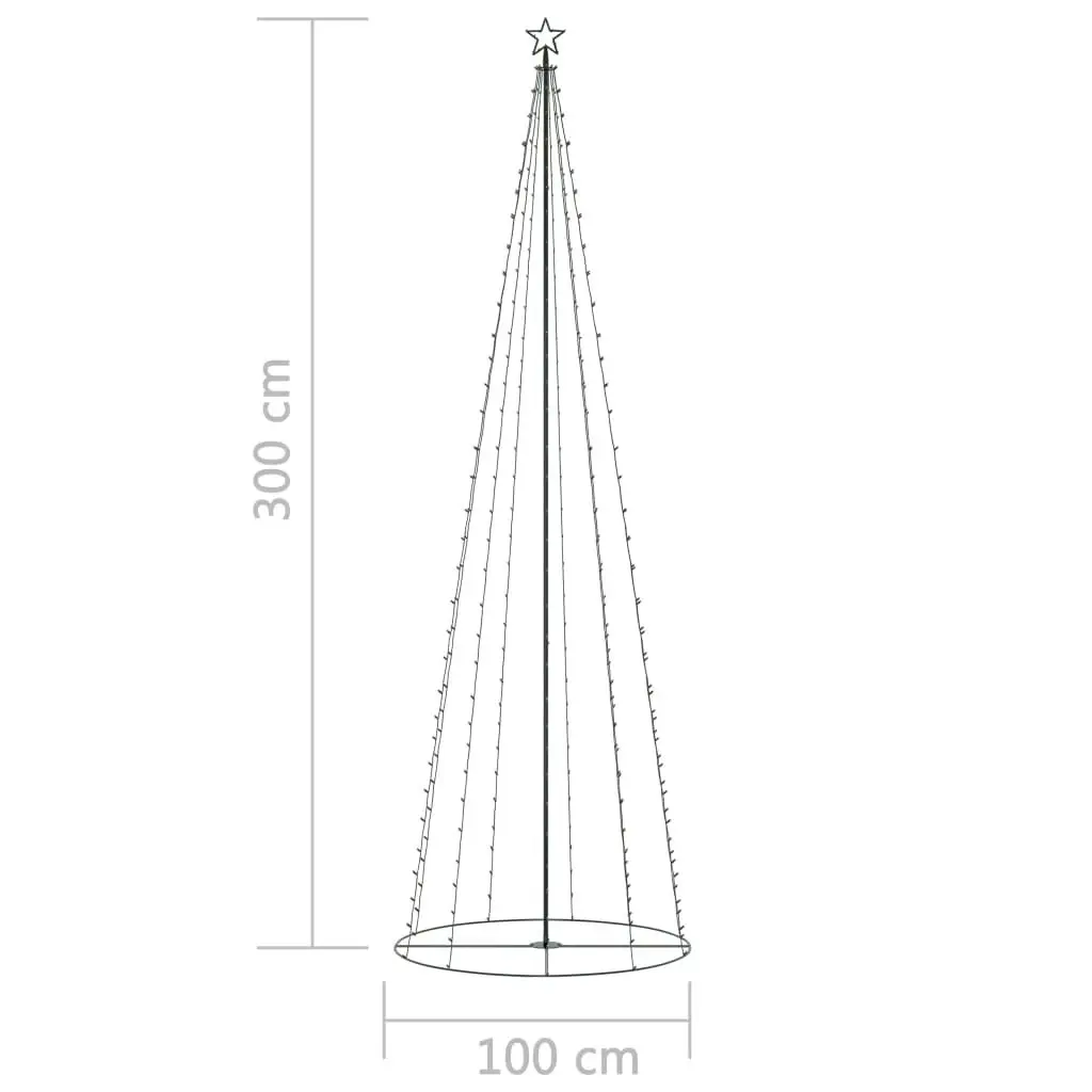 Christmas Cone Tree 330 Warm White LEDs Decoration 100x300 cm 328713