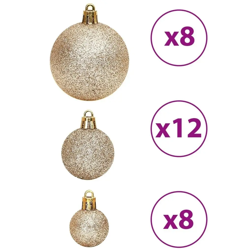 Christmas Baubles 100 pcs Champagne and Brown 3 / 4 / 6 cm 356107