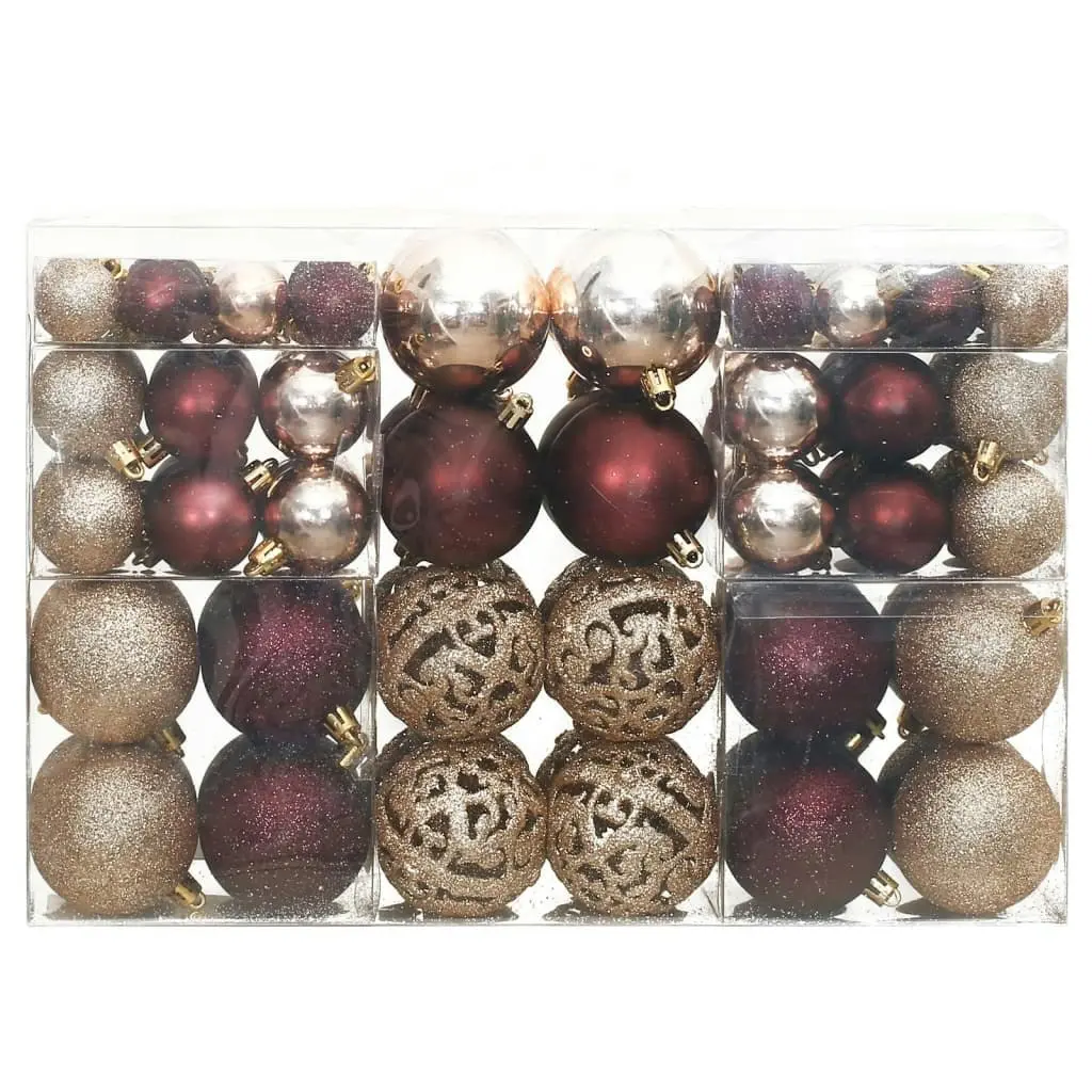 Christmas Baubles 100 pcs Champagne and Brown 3 / 4 / 6 cm 356107