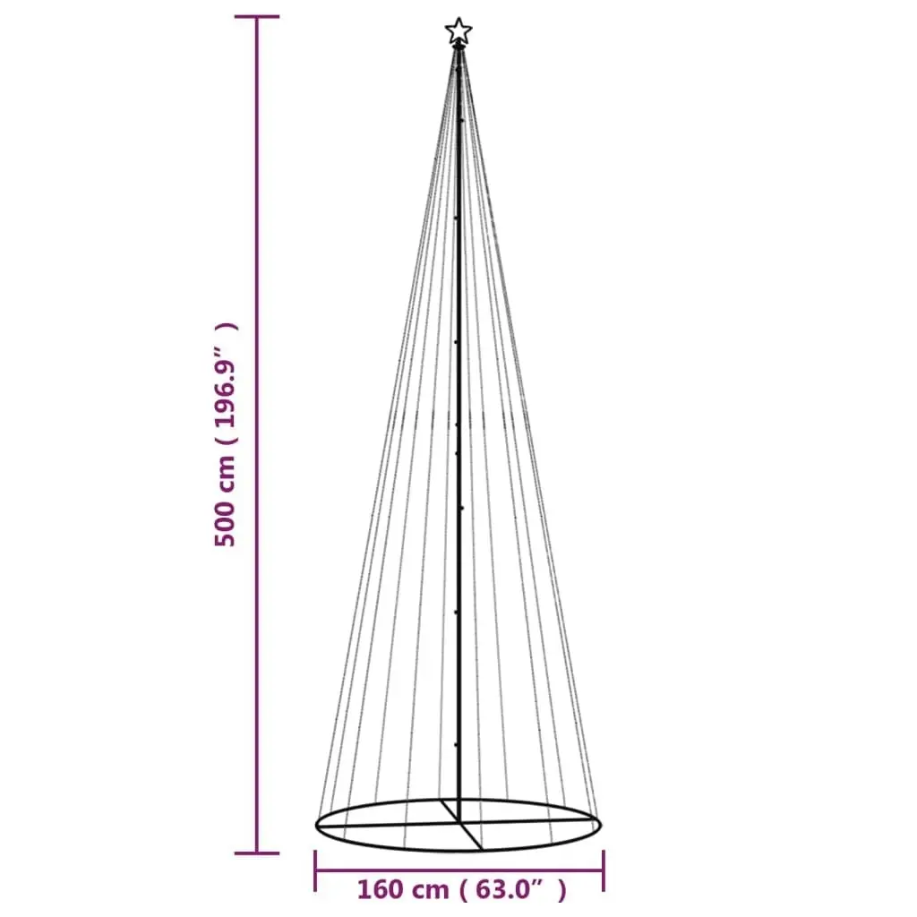 Christmas Cone Tree Cold White 732 LEDs 160x500 cm 343701