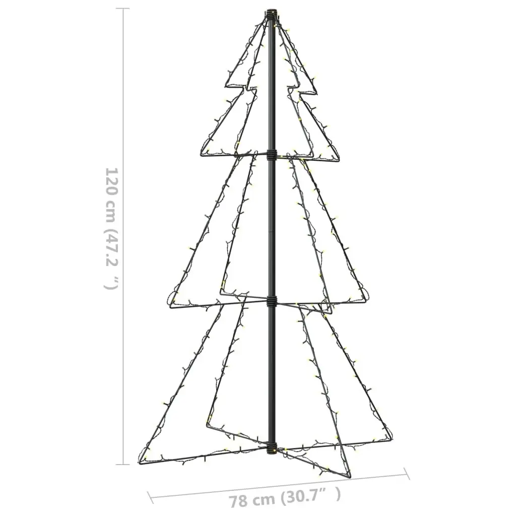 Christmas Cone Tree 160 LEDs Indoor and Outdoor 78x120 cm 328561