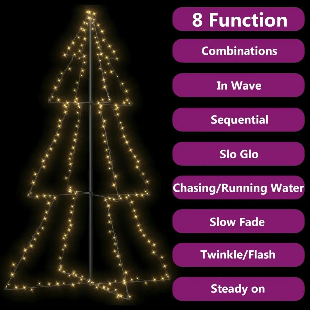 Christmas Cone Tree 240 LEDs Indoor and Outdoor 118x180 cm 328581