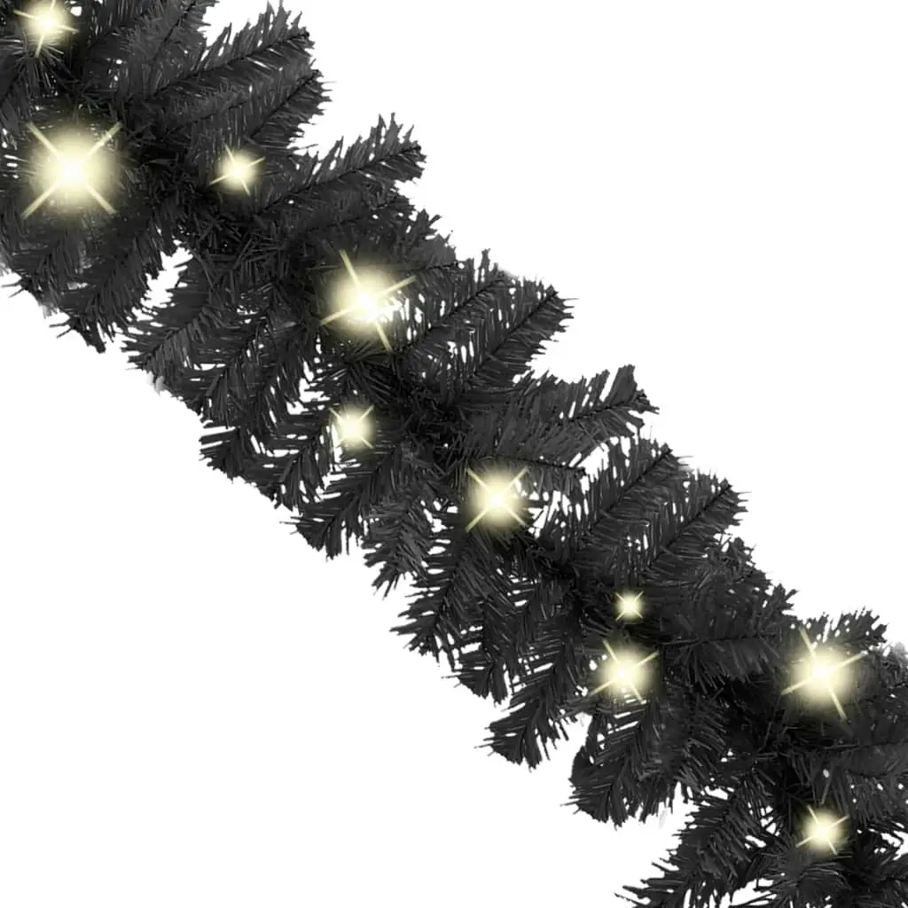 Christmas Garland with LED Lights 10 m Black 329190