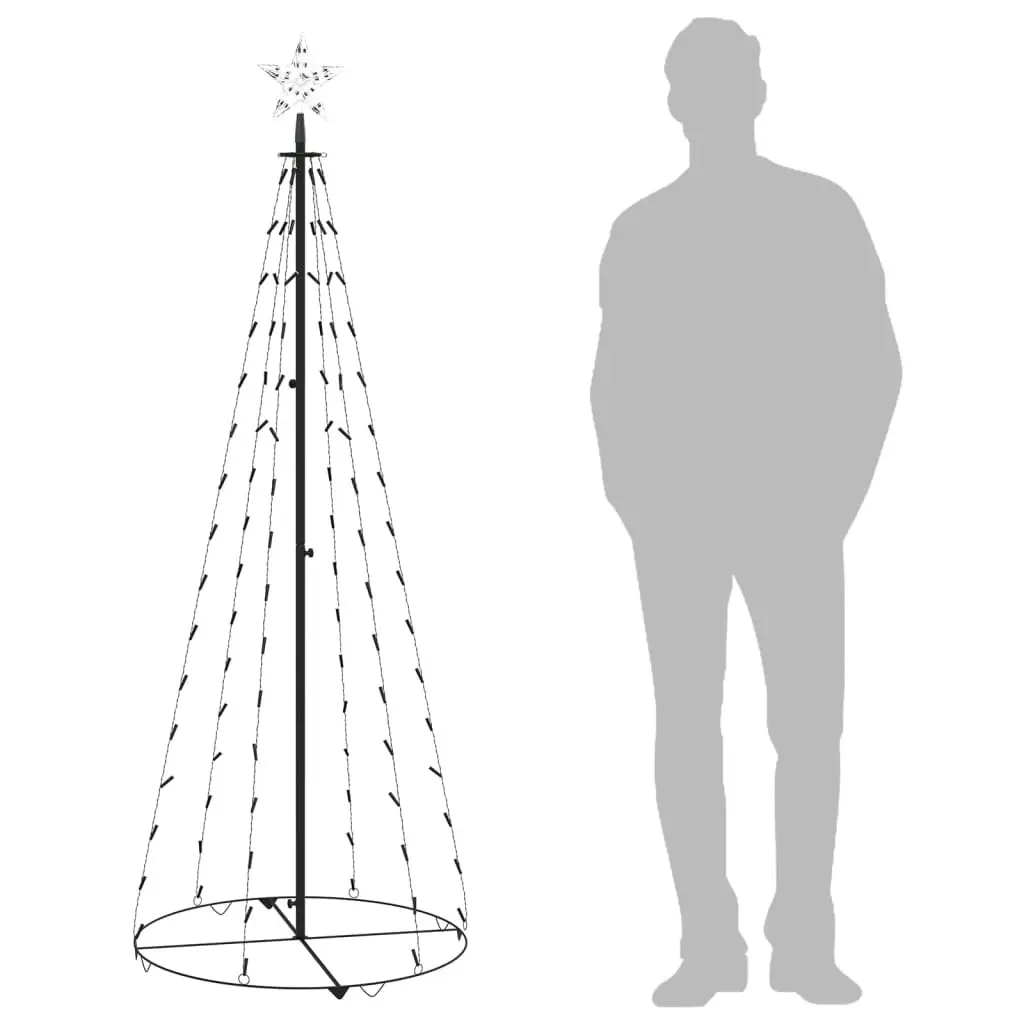 Christmas Cone Tree Cold White 100 LEDs Decoration 70x180 cm 328700