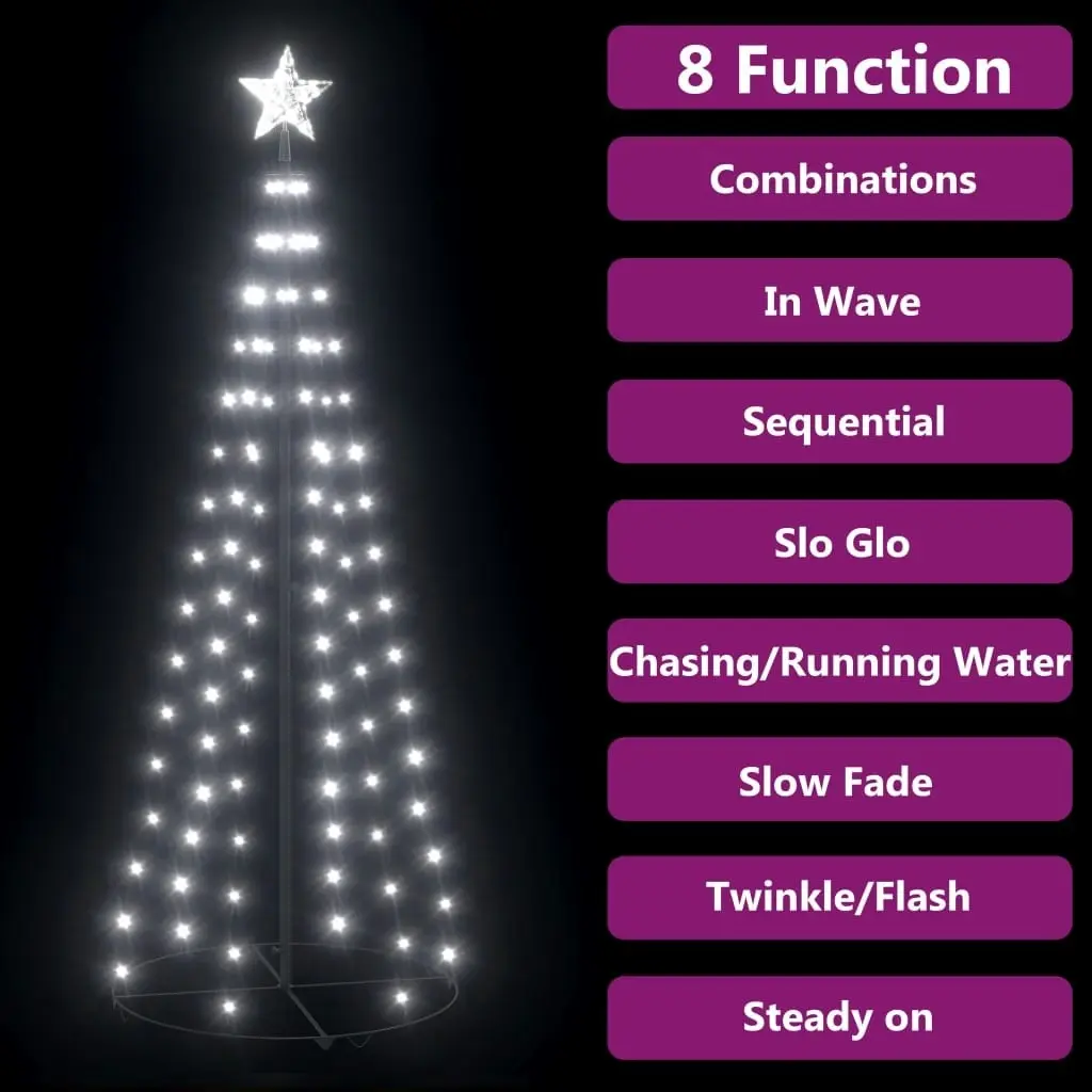 Christmas Cone Tree Cold White 100 LEDs Decoration 70x180 cm 328700