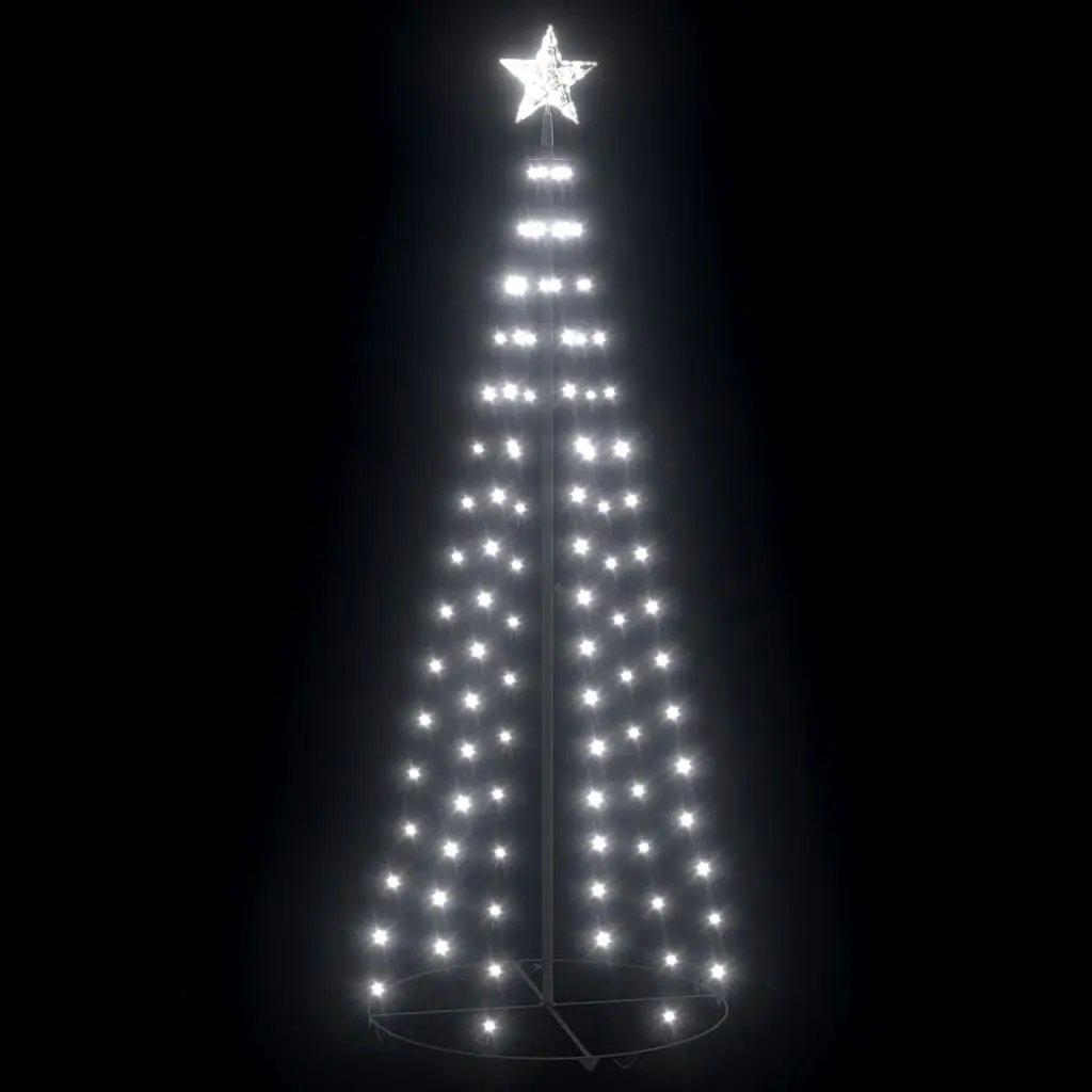 Christmas Cone Tree Cold White 100 LEDs Decoration 70x180 cm 328700