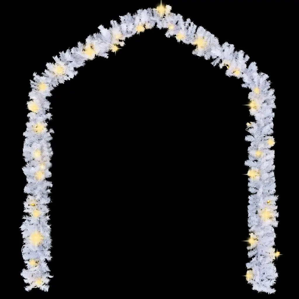 Christmas Garland with LED Lights 10 m White 284312