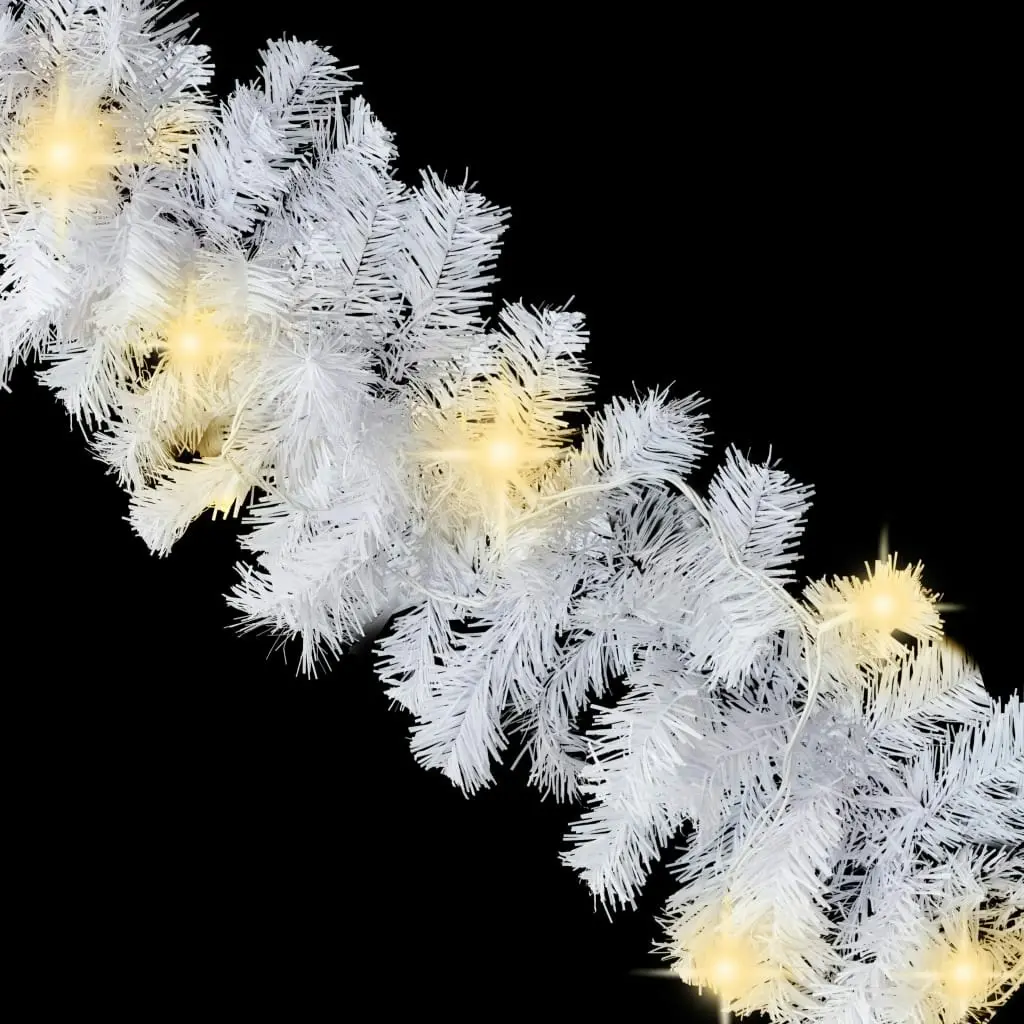 Christmas Garland with LED Lights 10 m White 284312