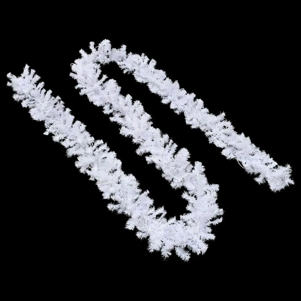 Christmas Garland with LED Lights 10 m White 284312