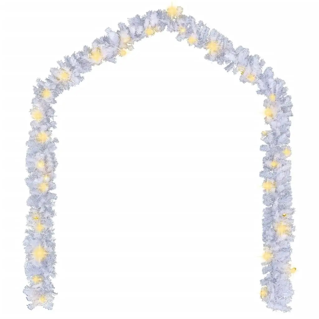 Christmas Garland with LED Lights 10 m White 284312