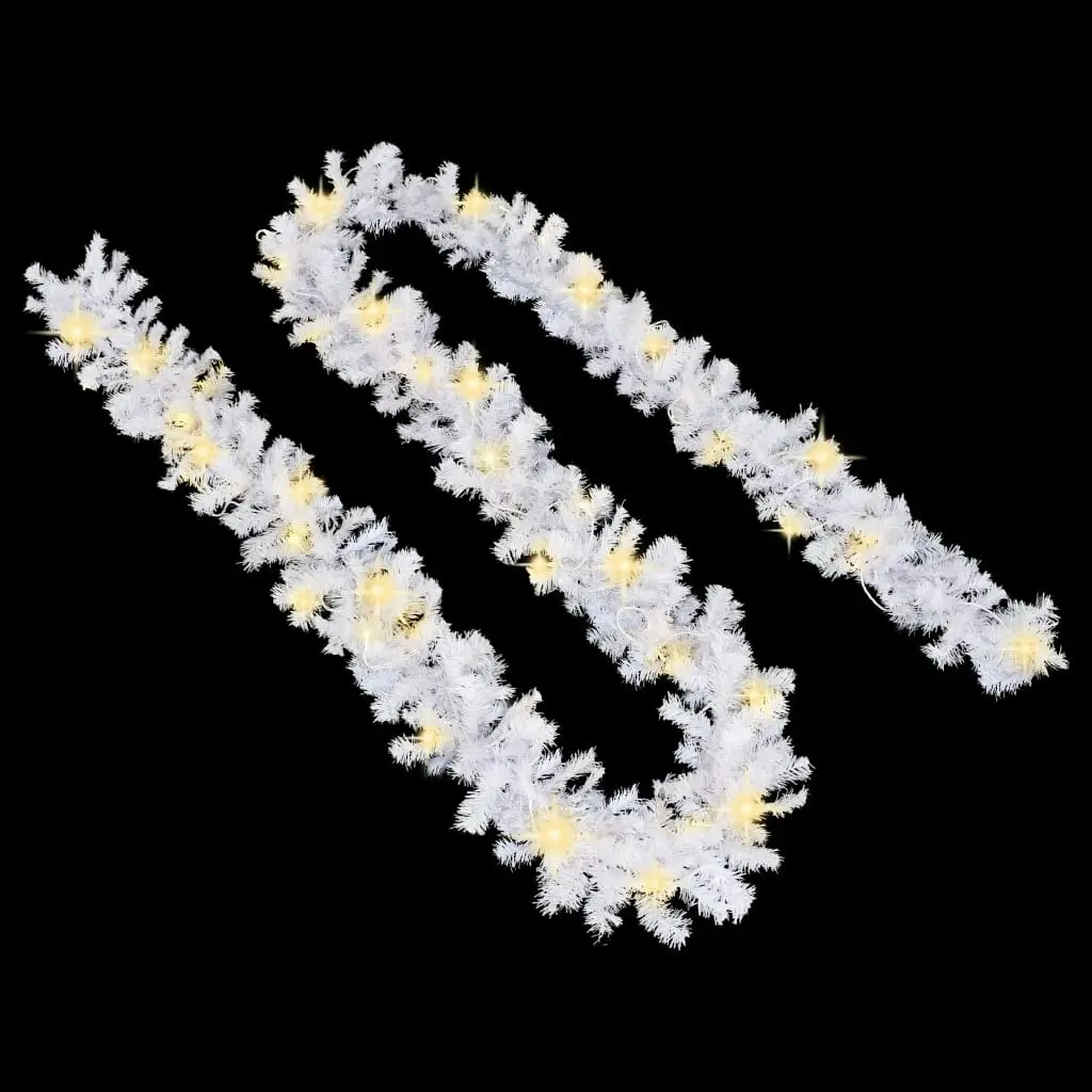 Christmas Garland with LED Lights 10 m White 284312